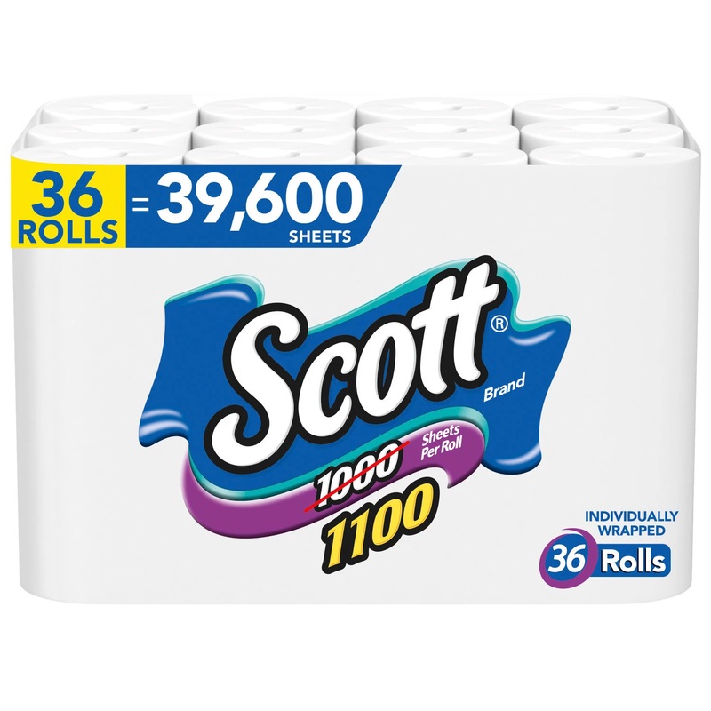 Scott Individually Wrapped 1-Ply Bath Tissue, Unscented (1100 sheets/roll, 36 rolls) | Bigbigmart.com