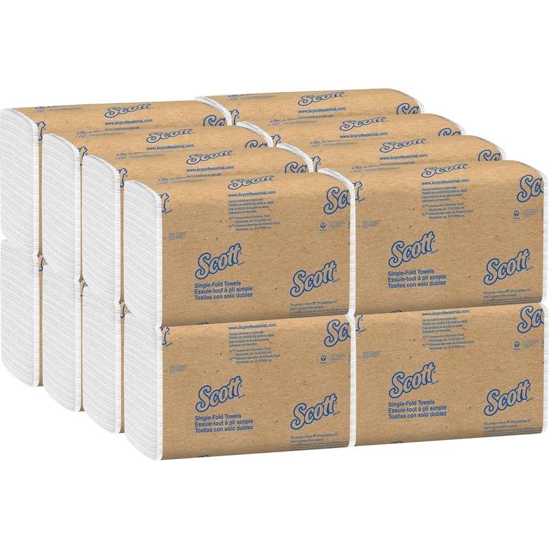 Scott Single Fold Paper Towels (01700), Affordable Towel Paper, White, 250 Towels / Clip, 16 Clips / Case | Bigbigmart.com