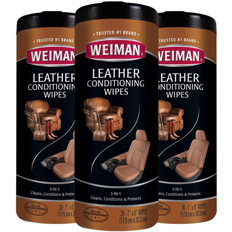 Weiman Leather Wipes – Clean, Condition, Ultra Violet Protection 3 Pack | Bigbigmart.com