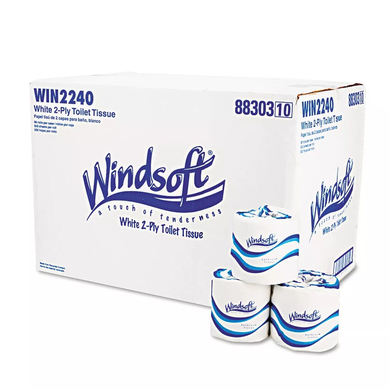 Windsoft Bath Tissue, Septic Safe, 2-Ply, White, 4 x 3.75 (500 sheets/roll, 96 rolls) | Bigbigmart.com