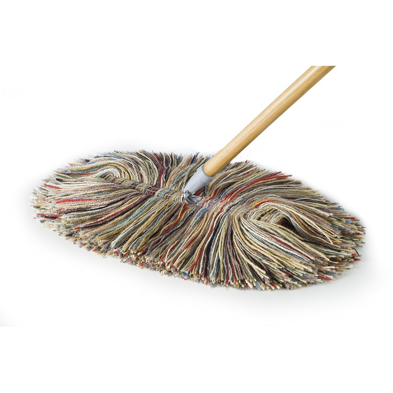 All Wool Dry Mop – Big Wooly with Wooden Handle – Made in The USA | Bigbigmart.com
