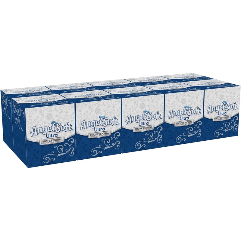 Angel Soft Ultra Professional Series 2-Ply Facial Tissue by GP PRO (Georgia-Pacific), Cube Box, 4636014, 96 Sheets Per Box, 10 Boxes Per Case, White | Bigbigmart.com