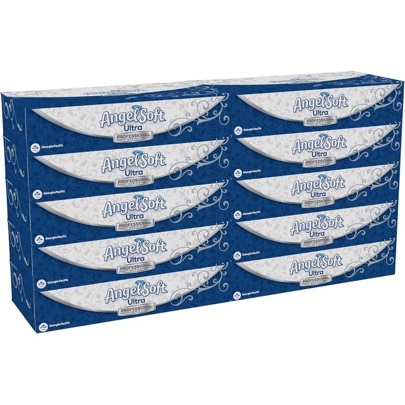 Angel Soft Ultra Professional Series 2-Ply Facial Tissue by GP PRO (Georgia-Pacific), Flat Box, 4836014, 126 Sheets Per Box, 10 Boxes Per Case | Bigbigmart.com