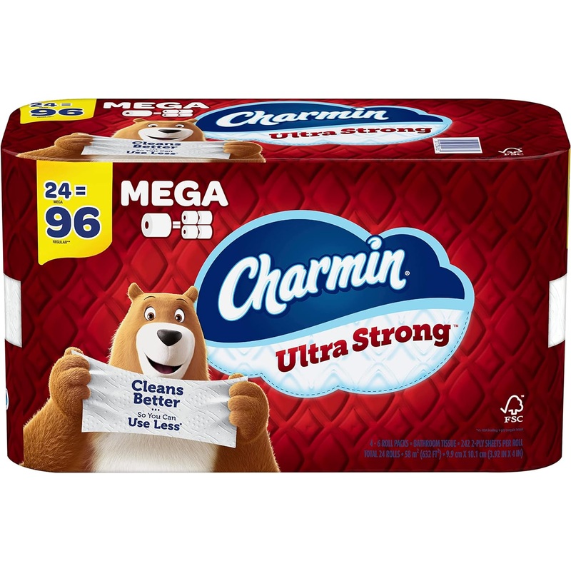 Charmin Ultra Strong Toilet Paper 24 Mega Rolls, 242 Sheets Per Roll | Bigbigmart.com
