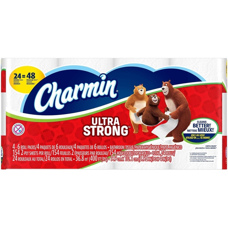 Charmin Ultra Strong Toilet Paper, Double Roll, 24 Count | Bigbigmart.com