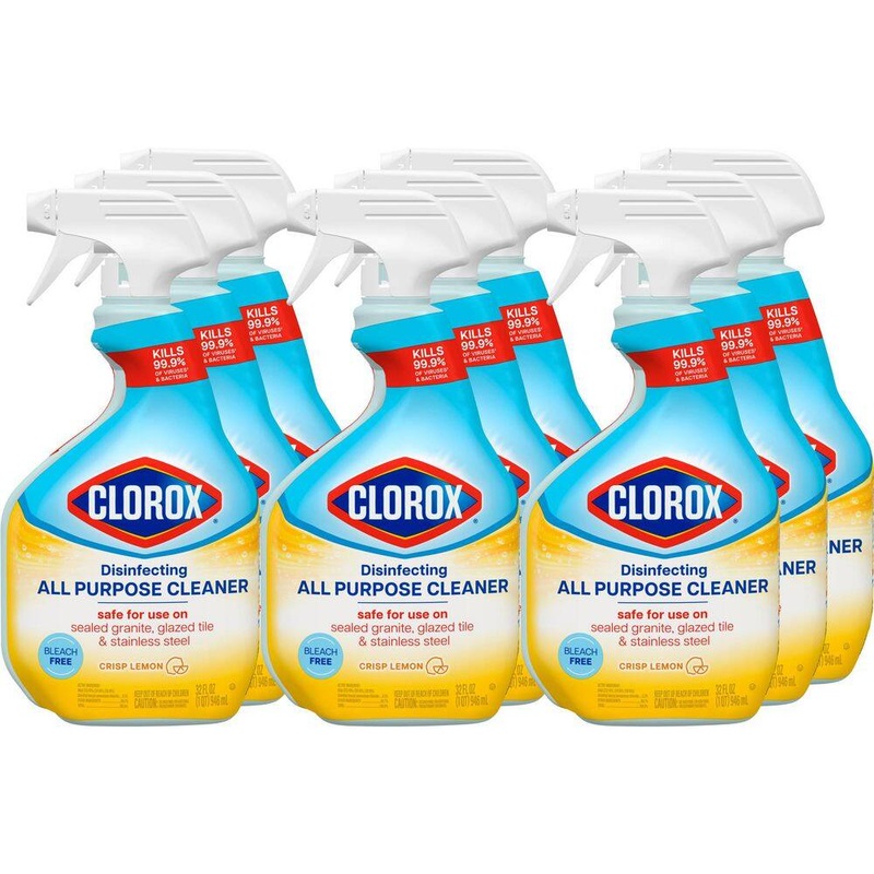Clorox 32 oz. Crisp Lemon Scent Bleach Free Disinfecting All-Purpose Cleaner Spray (9-Pack) | Bigbigmart.com