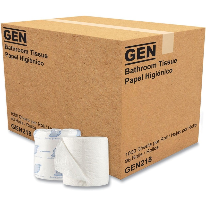 GEN 218 Standard Bath Tissue, 1-Ply, 1000 Sheets (Case of 96 Rolls) | Bigbigmart.com