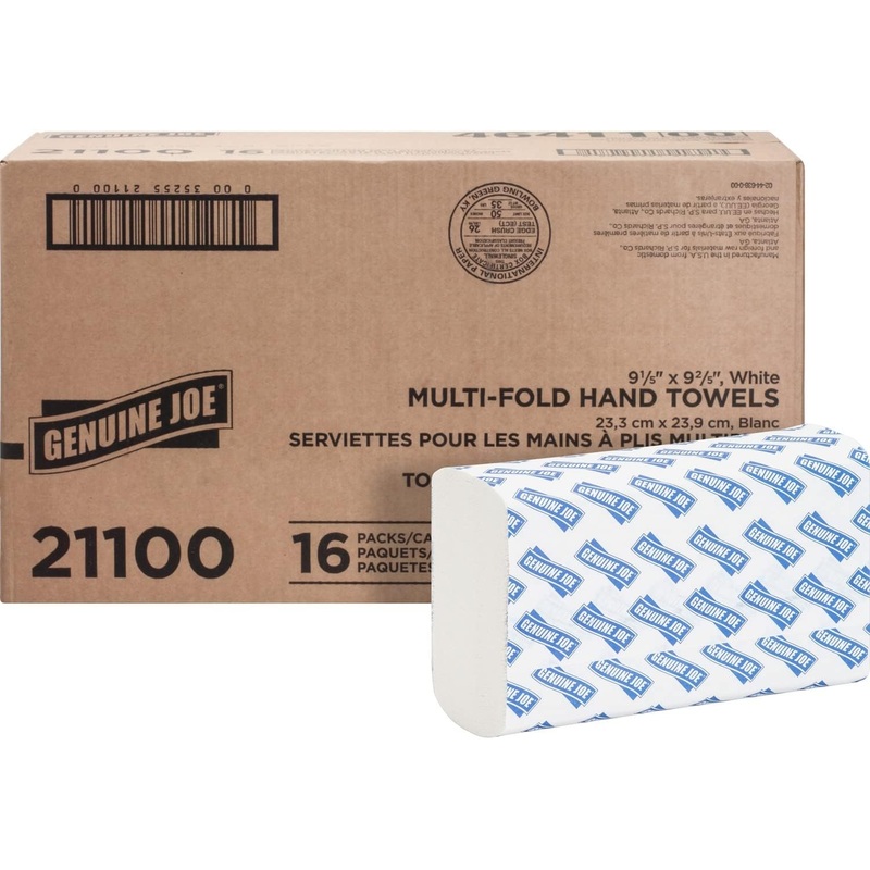 Genuine Joe 21100 Multifold Towels,9-1/2-Inch x9-1/8-Inch,250 Towels/PK,16PK/CT,WE | Bigbigmart.com