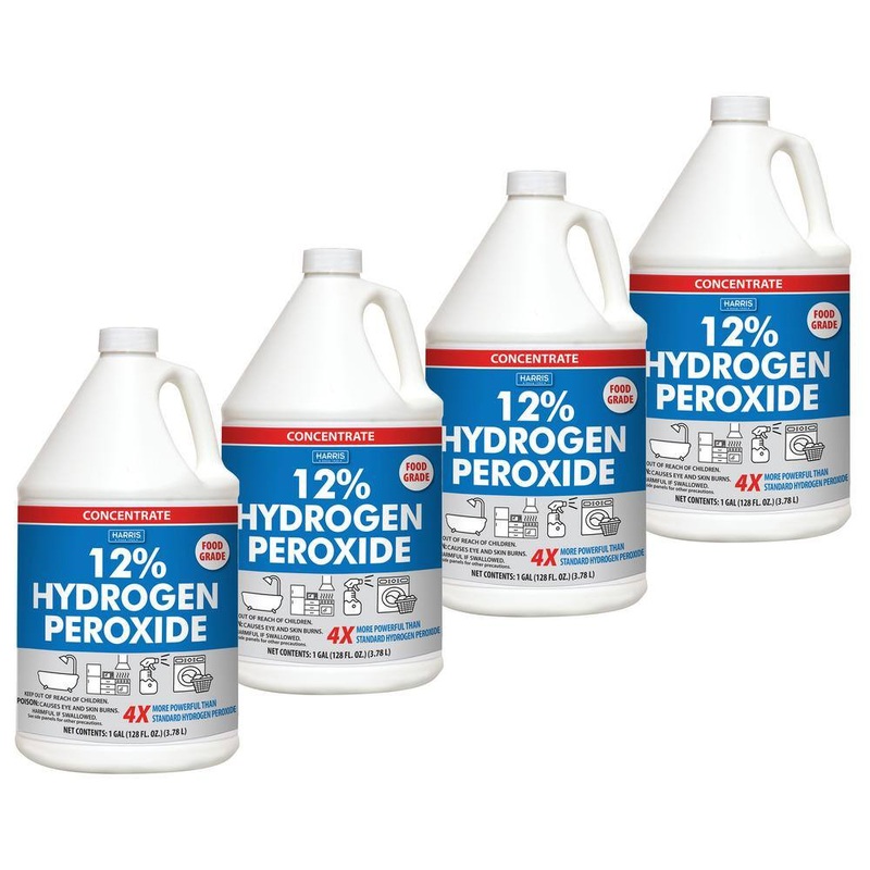 Harris 4HP12-128 128 oz. 12% Hydrogen Peroxide All Purpose Cleaner (4-Pack) | Bigbigmart.com