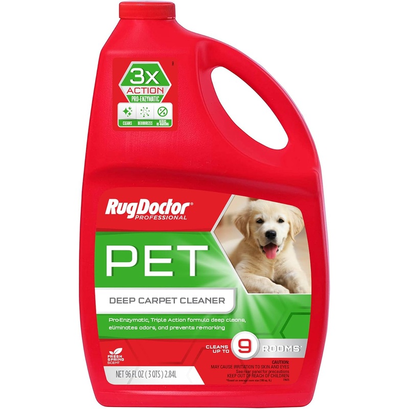 Rug Doctor Pet Carpet Cleaner, 96 oz., Pro-Enzymatic Formula with 3X Action – Cleans, Deodorizes, & Deters Remarking, Concentrated Solution, Professional Grade for Pet Stains & Odors | Bigbigmart.com