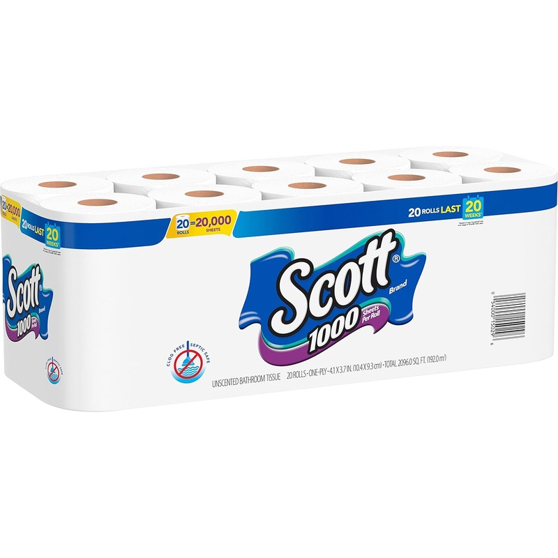 Scott 1000 Sheets Per Roll Toilet Paper Bathroom Tissue, White 40 Carton | Bigbigmart.com