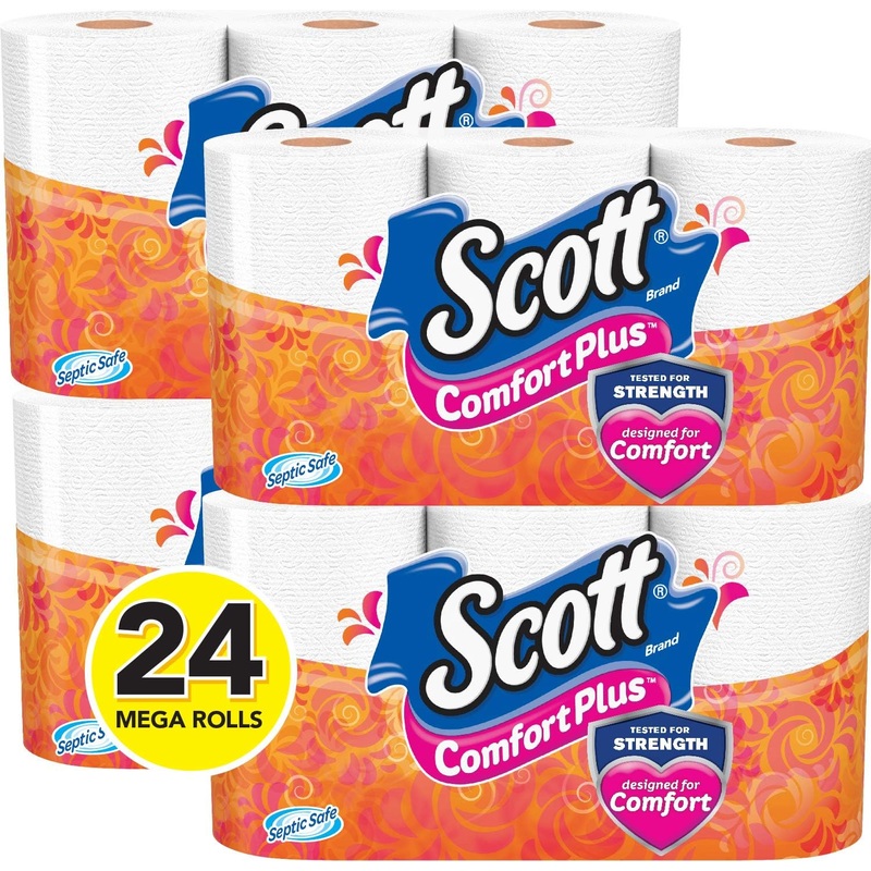 Scott ComfortPlus Toilet Paper, 4 Packs of 6 Mega Rolls (24 Rolls Total) Bath Tissue, White | Bigbigmart.com