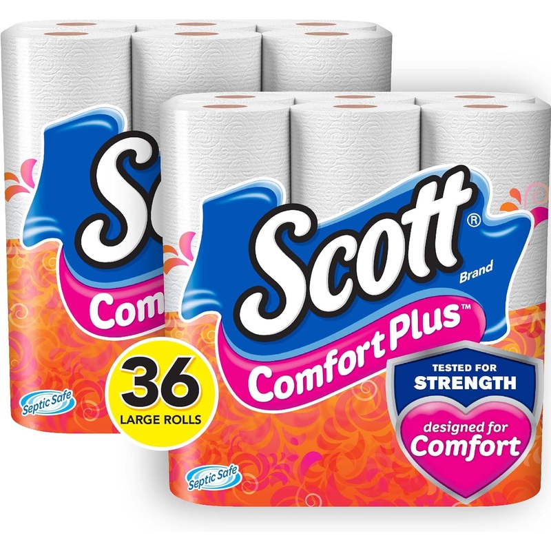 Scott ComfortPlus Toilet Paper, Large Roll, 18 Rolls (Pack of 2), 36 Total Rolls | Bigbigmart.com