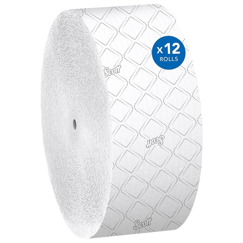 Scott Jumbo Roll JR. Coreless Toilet Paper (07006), 2-PLY, White, 12 Rolls/Case, 1,150′ / Roll | Bigbigmart.com
