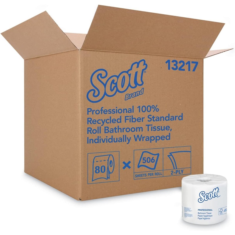 Scott Kimberly-Clark Professional 13217 100% Recycled Fiber Roll Bathroom Tissue- 550 Sheets/Roll- 80/Carton | Bigbigmart.com