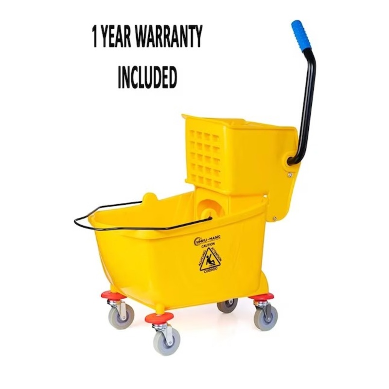 The Clean Store 6.5-Gallons Side-Press Wringer Mop and Bucket, Yellow | Bigbigmart.com