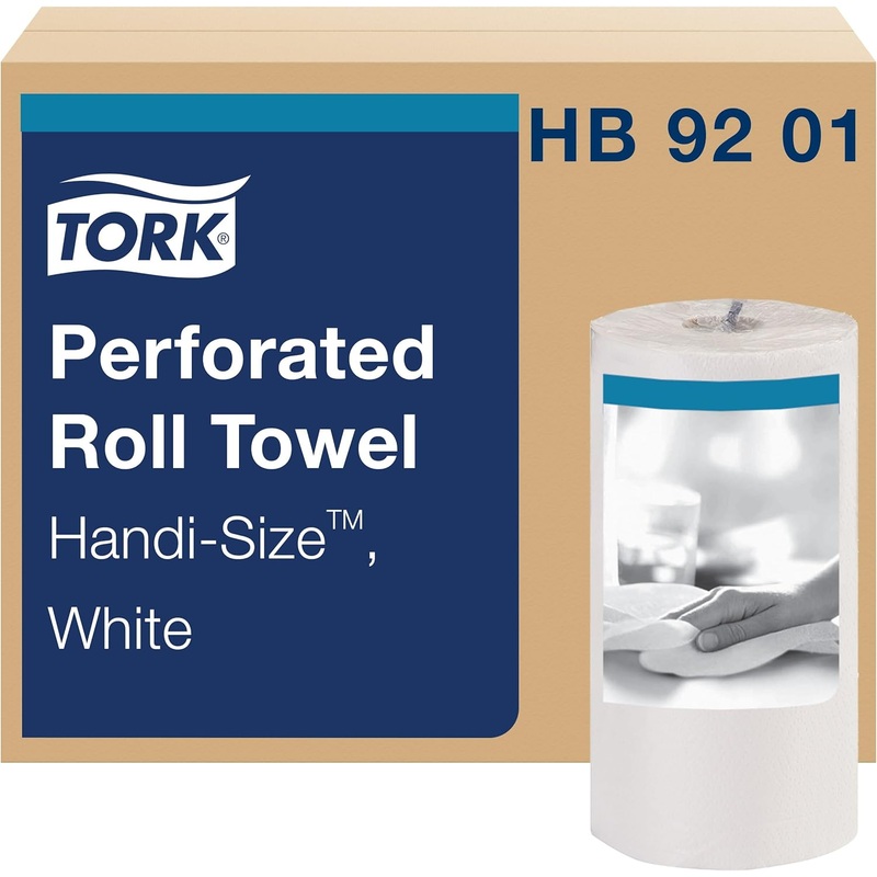 Tork Handi-Size Perforated Roll Towel White, Certified Compostable, 30 x 120 Towels, HB9201 | Bigbigmart.com