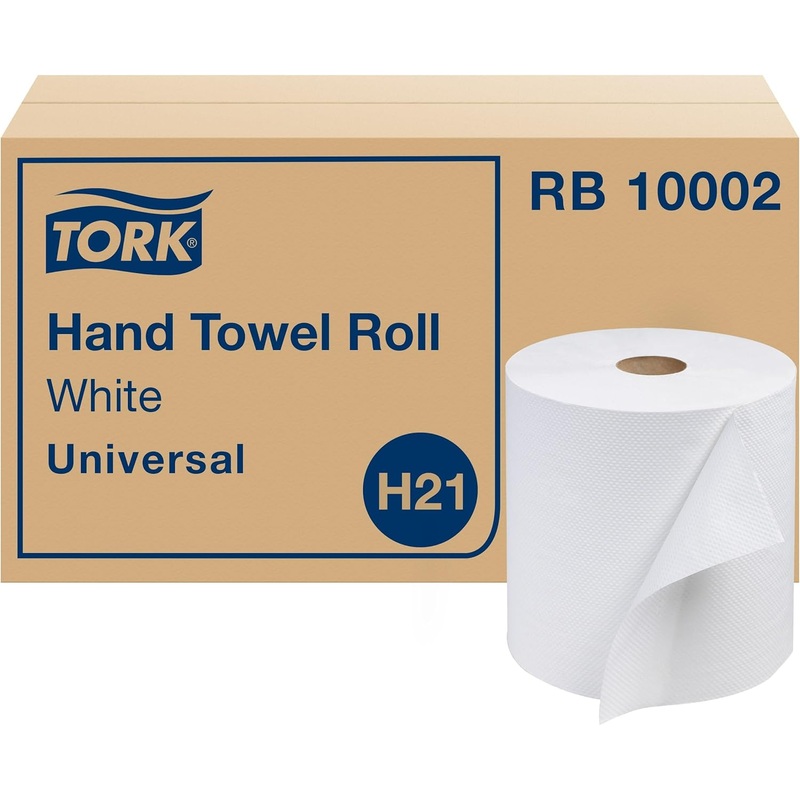 Tork Paper Hand Towel Roll White H21, Universal, 100% Recycled Fiber, 6 Rolls x 1000 ft, RB10002 | Bigbigmart.com