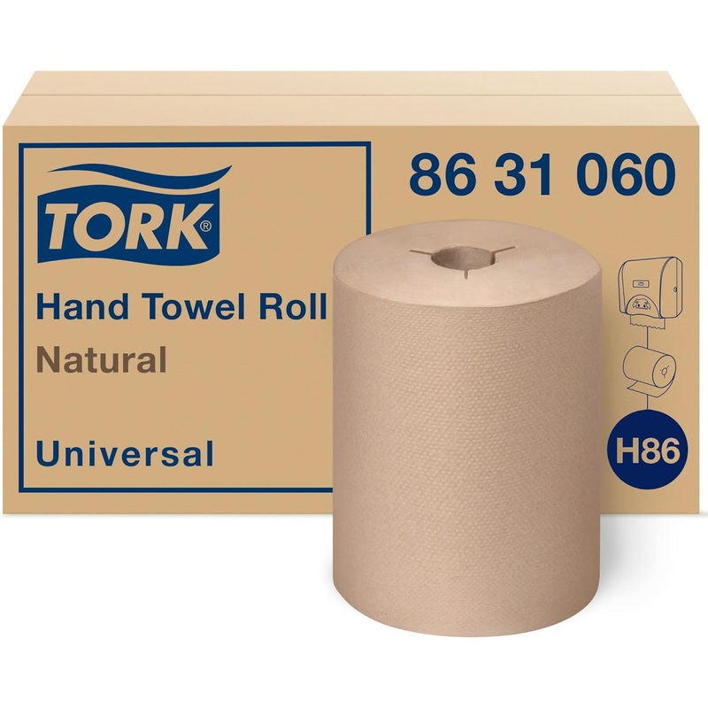 Tork Paper Towel Roll Natural H86, Universal, for Mini Dispensers, 6 Rolls x 550 ft, 8631060 | Bigbigmart.com
