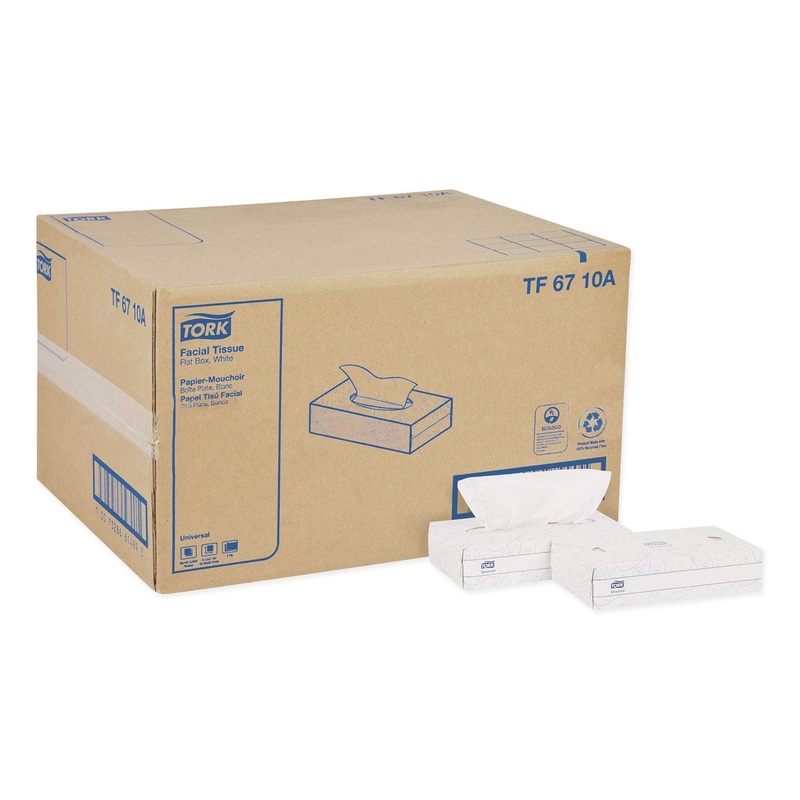 Tork Universal Facial Tissue Flat Box White, Soft, 2-ply, 30 x 100 tissues, TF6710A | Bigbigmart.com