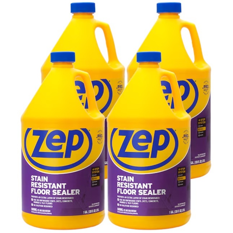 Zep Stain Resistant Floor Sealer Semi-gloss Floor Polish 128-fl oz (4-Pack) | Bigbigmart.com