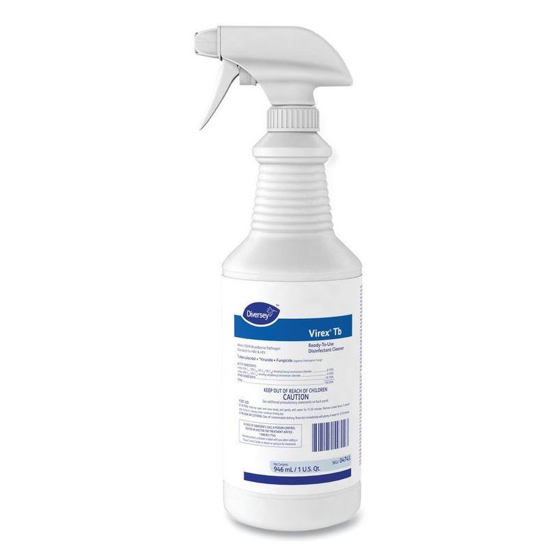 Diversey DVO04743 Virex TB 32 oz. Lemon Scent Liquid Disinfecting All-Purpose Cleaner (12-Pack) | Bigbigmart.com