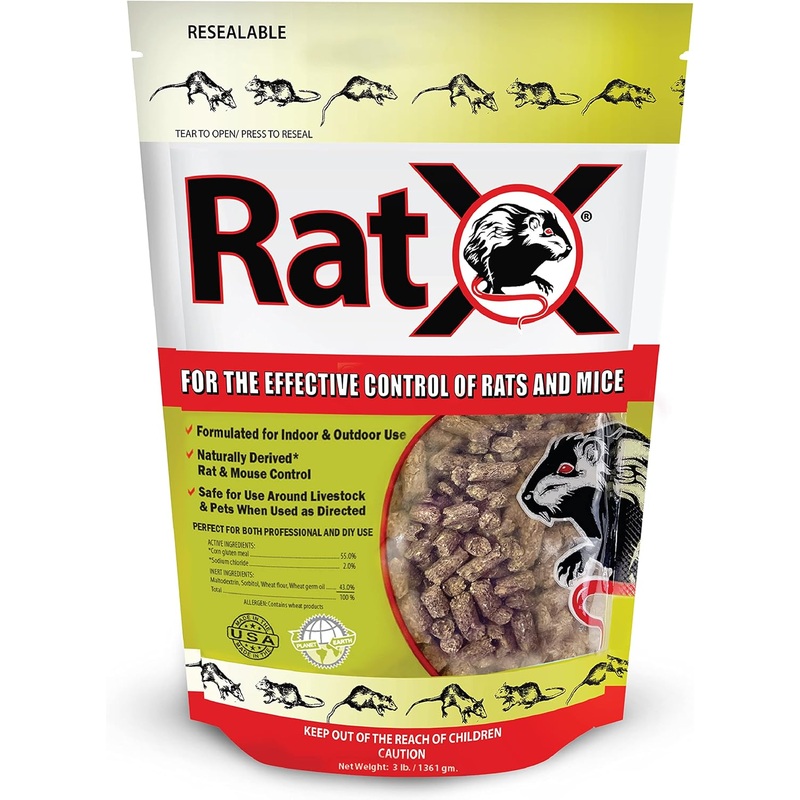 EcoClear Products 620102, RatX All-Natural Non-Toxic Humane Rat and Mouse Killer Pellets, 3 lb. Bag | Bigbigmart.com
