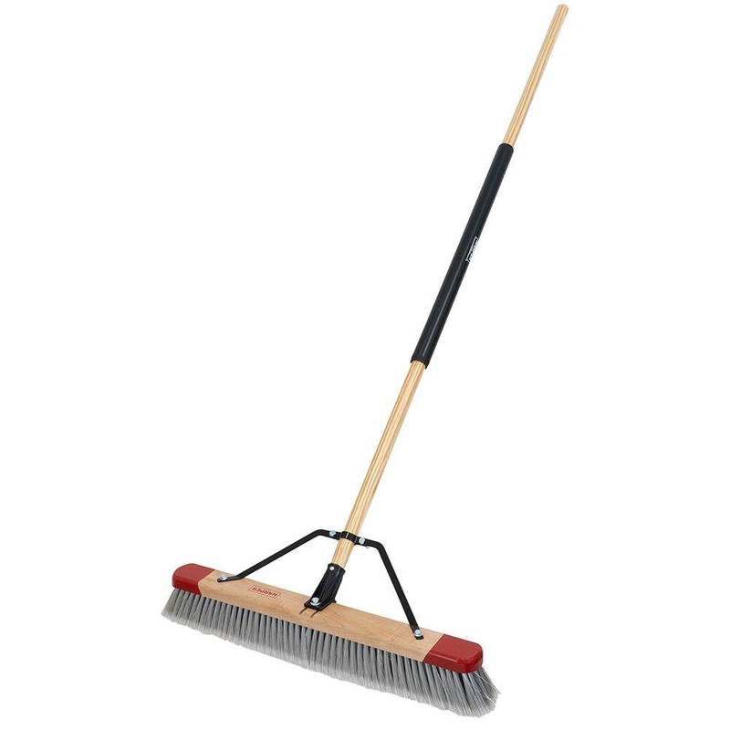 HARPER 24 in. Premium Indoor Hardwood/Steel Handle Push Broom for Sand, Saw Dust, Wood Shavings and Pet Hair | Bigbigmart.com