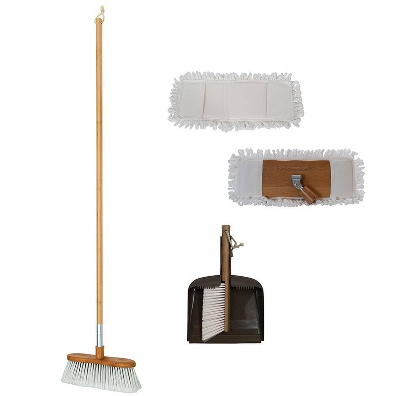 HARPER Live Love Clean Bamboo Mudroom Cleaning Kit with 10.83 in. W Broom | Bigbigmart.com