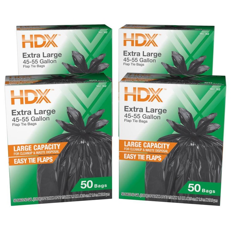 HDX 50 Gallon Wave Cut Extra-Large Trash Bags (200-Count) | Bigbigmart.com
