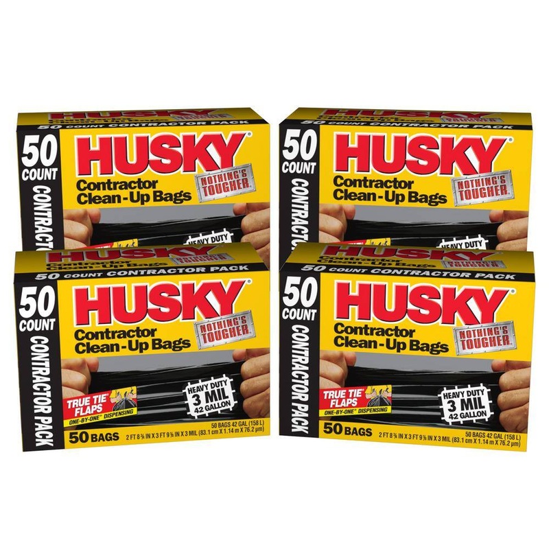 Husky 42 Gal. Heavy-Duty Clean-Up Bags (200-Count) | Bigbigmart.com