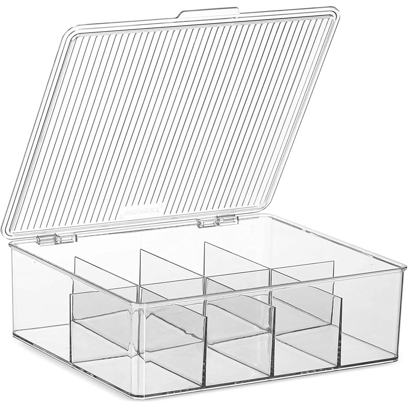 Large Stackable Plastic Tea Bag Organizer, Condiment Accessories Holder (2 Pack) | Bigbigmart.com