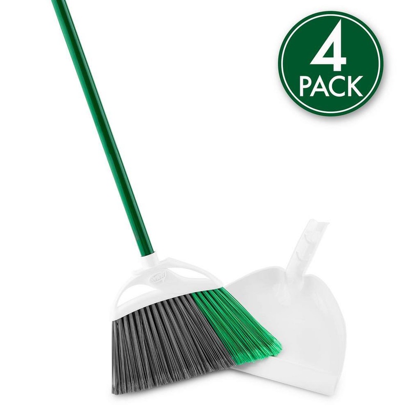 Libman 1622 11 in. Precision Angle Broom and Dustpan Set (4-Pack) | Bigbigmart.com