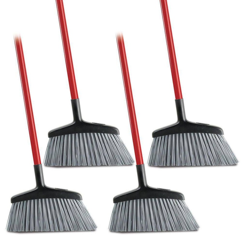 Libman 1625 15 in. High Power Rough Surface Angle Broom with Steel Handle (4-Pack) | Bigbigmart.com