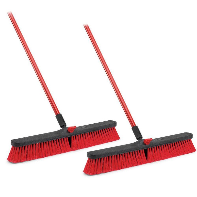 Libman 1650 24 in. High Power Multi-Surface Push Broom with 60 in. Steel Handle (2-Pack) | Bigbigmart.com