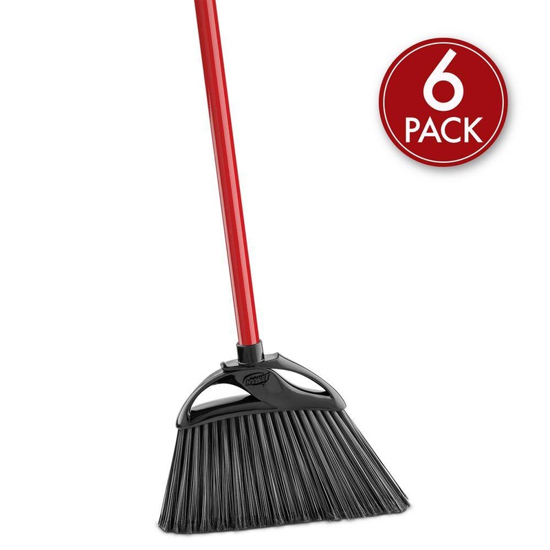 Libman 1694 11 in. High Power Indoor/Outdoor Angle Broom with Steel Handle (6-Pack) | Bigbigmart.com