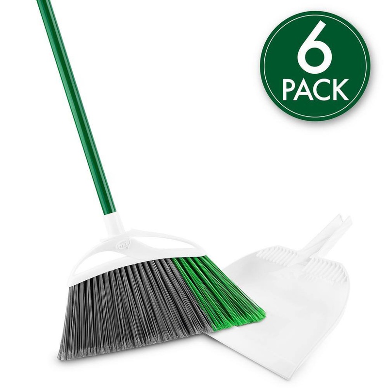 Libman 1782 15 in. Extra-Large Precision Angle Broom and Dustpan Set with Steel Handle (6-Pack) | Bigbigmart.com