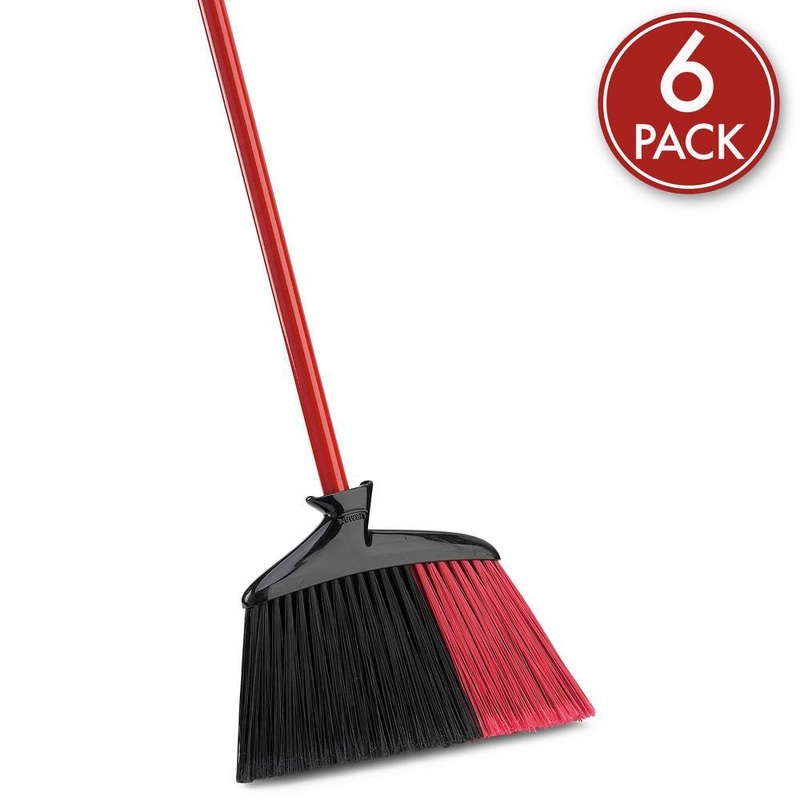 Libman 1864 14 in. Extra-Large Indoor/Outdoor Angle Broom with Steel Handle (6-Pack) | Bigbigmart.com