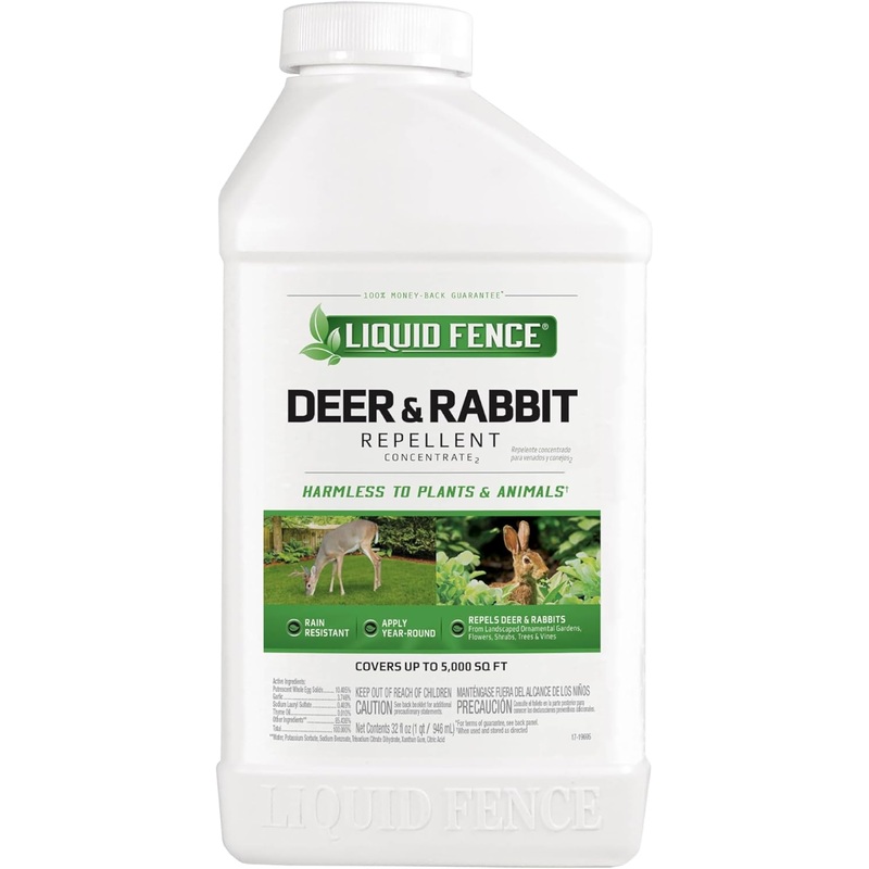 Liquid Fence Deer And Rabbit Repellent Concentrate 32 Ounces, Apply Year-Round | Bigbigmart.com