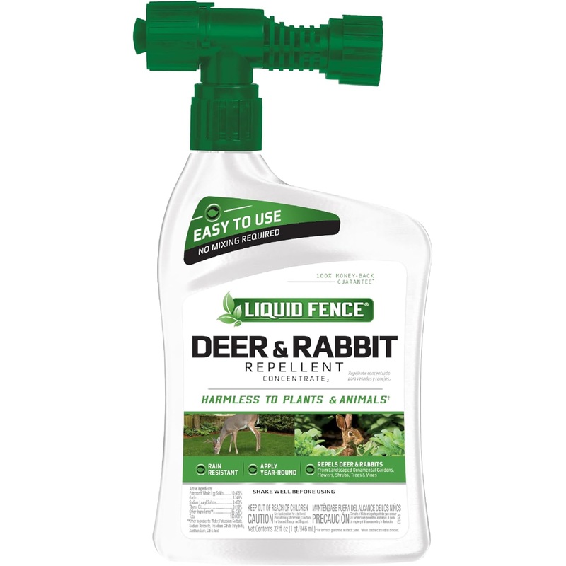 Liquid Fence Deer And Rabbit Repellent Concentrate 32 Ounces, Hose-End Sprayer | Bigbigmart.com