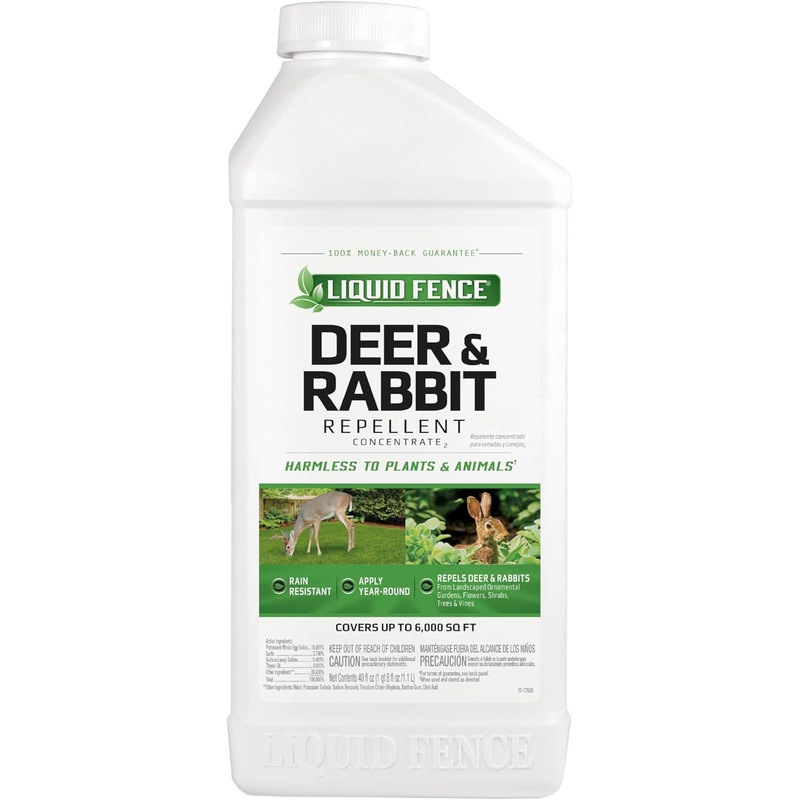 Liquid Fence Deer And Rabbit Repellent Concentrate 40 Ounces, Apply Year-Round | Bigbigmart.com
