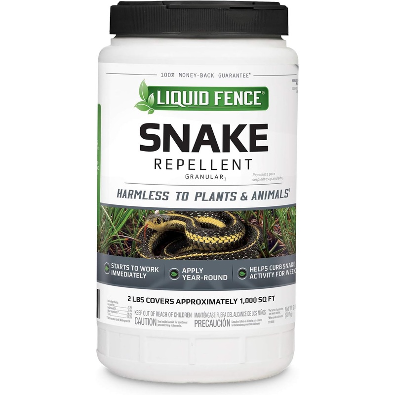 Liquid Fence Snake Repellent Granules, Safe Around Kids and Pets When Used & Stored as Directed, Keep Snakes Out of Garden, Patio and Backyard, 2 lb | Bigbigmart.com