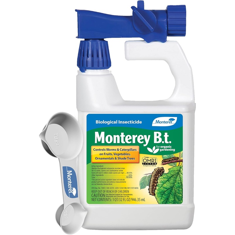 Monterey – B.t. Bacillus Thuringiensis Bundled with Garden Measuring Spoon – Ready to Spray Worm & Caterpillar Killer Insecticide, OMRI Listed – 32 oz | Bigbigmart.com