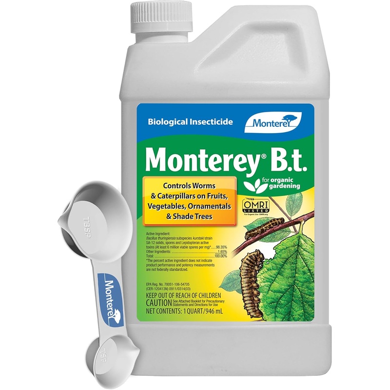 Monterey B.t. Bundled with Measuring Spoon – Caterpillar & Worm Killer Organic Gardening – Apply with Sprayer – 32 oz | Bigbigmart.com