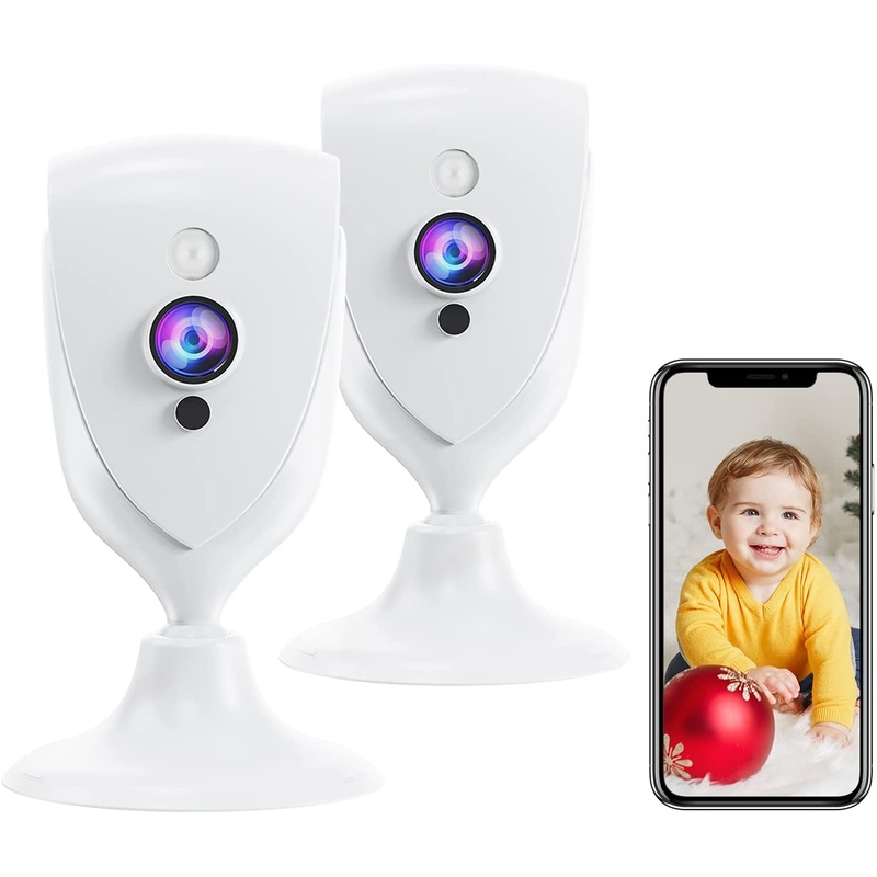 Pet Camera with Phone APP, 1080P Baby Camera, MIPC APP (2Pcs) | Bigbigmart.com