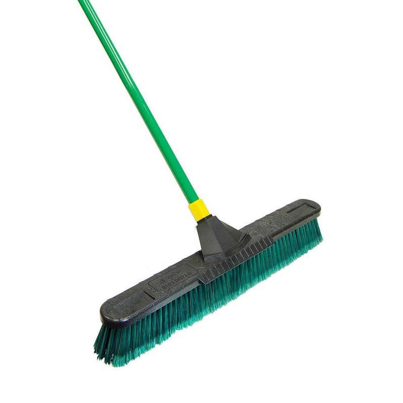 Quickie 638 Bulldozer 24 in. Multi-Surface Pushbroom with Scraper (4-Pack) | Bigbigmart.com