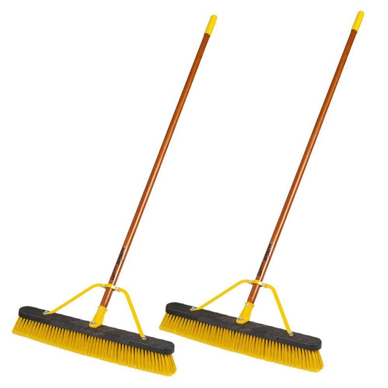 Quickie Job Site 24 in. Multi-Surface Indoor/Outdoor Push Broom (2-Pack) | Bigbigmart.com