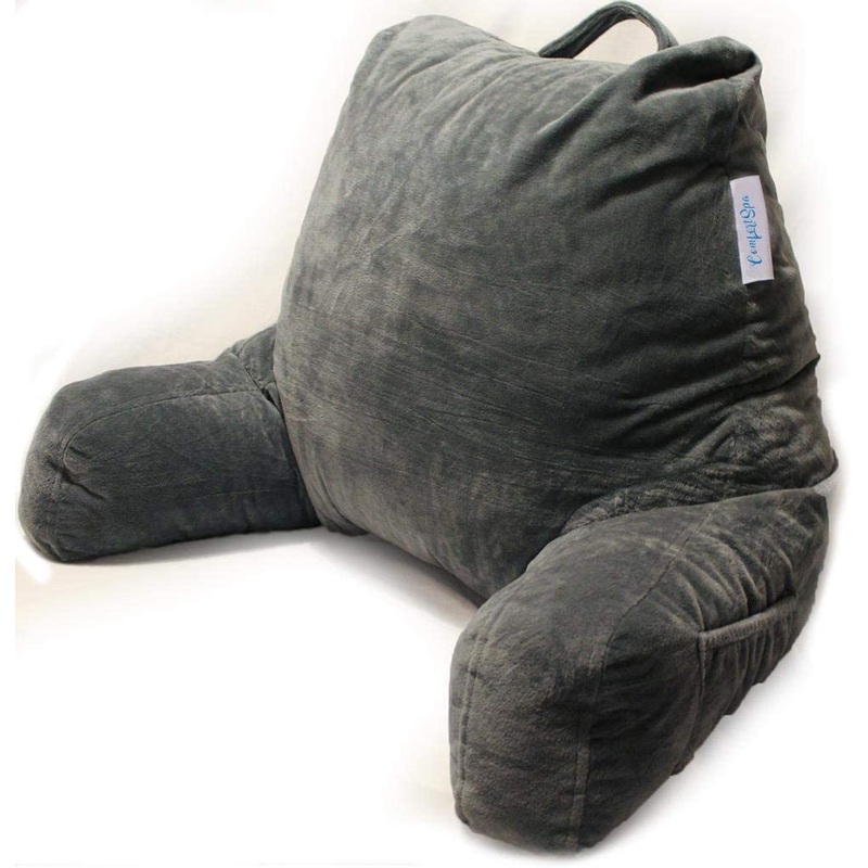 Reading Pillow Bed Wedge Large Adult Backrest Lounge Cushion (Grey) | Bigbigmart.com