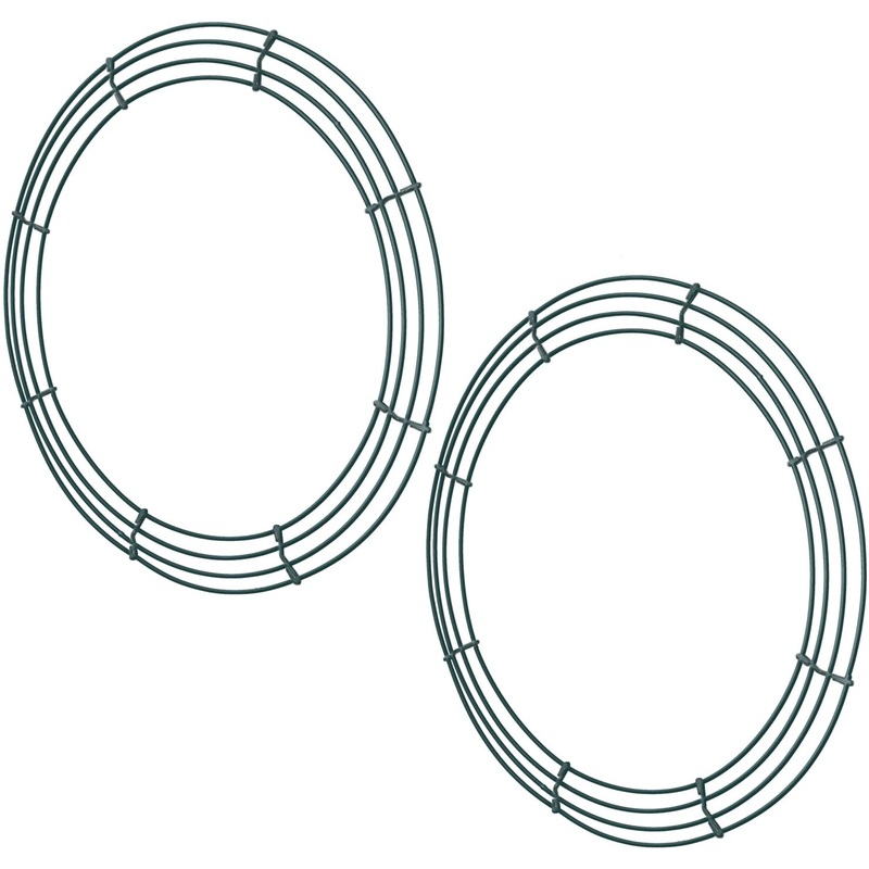 Sumind Wire Wreath Frame Wire Wreath Making Rings Green (16 Inch, 2 Pack) | Bigbigmart.com