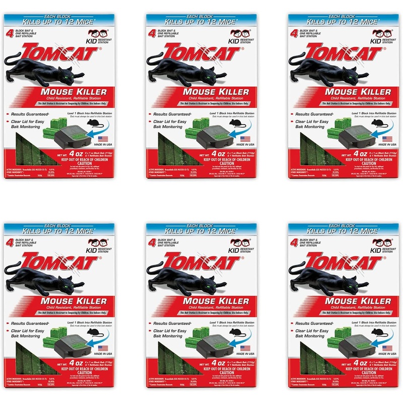Tomcat Kid Resistant Mouse Killer Refillable Bait Station, 6 Pack | Bigbigmart.com